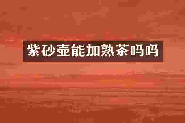 紫砂壶能加熟茶吗吗