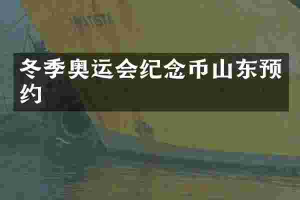 冬季奥运会纪念币山东预约
