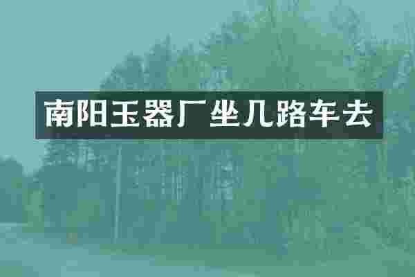 南阳玉器厂坐几路车去