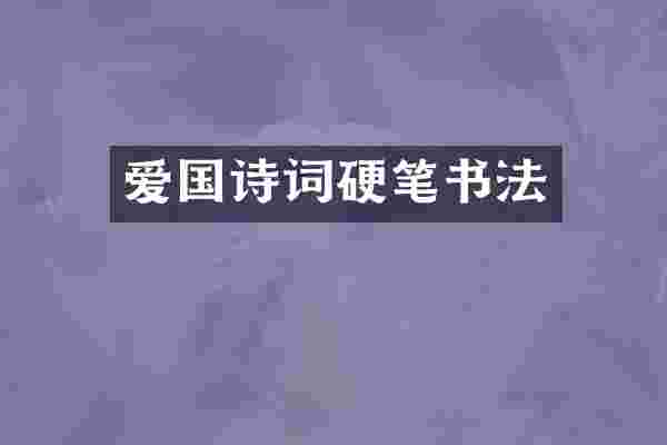 爱国诗词硬笔书法