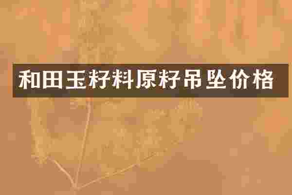 和田玉籽料原籽吊坠价格