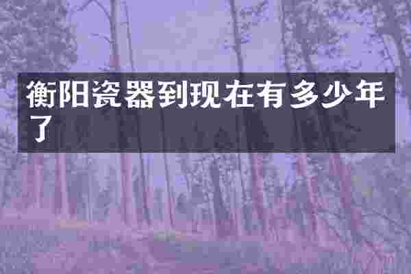 衡阳瓷器到现在有多少年了