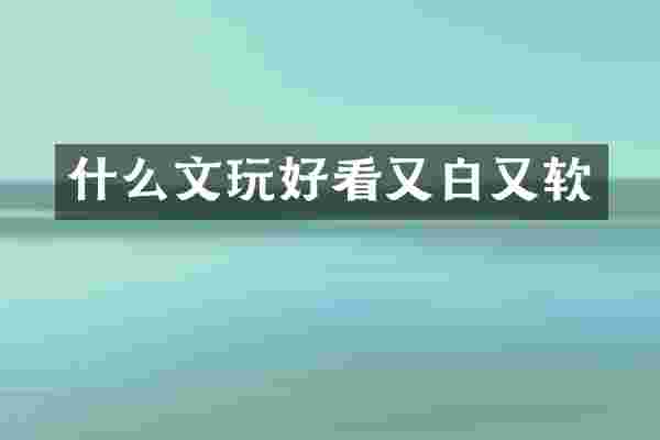 什么文玩好看又白又软