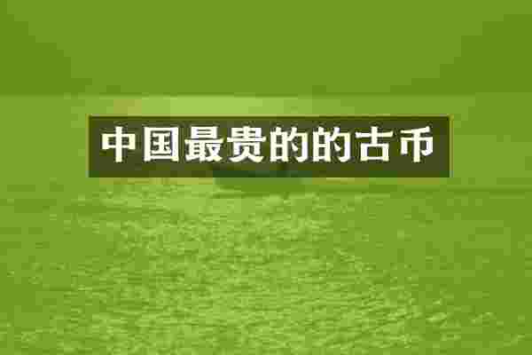 中国最贵的的古币