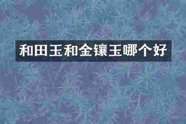 和田玉和金镶玉哪个好