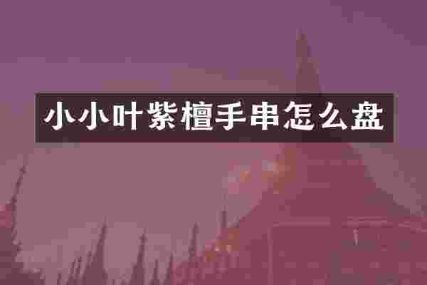 小小叶紫檀手串怎么盘