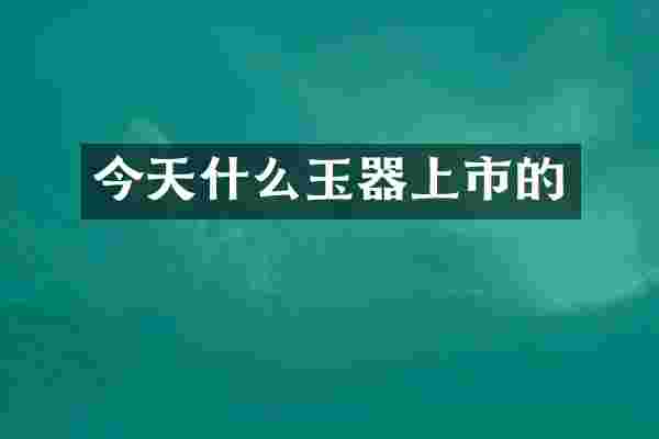 今天什么玉器上市的