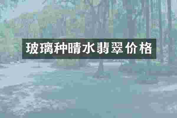 玻璃种晴水翡翠价格