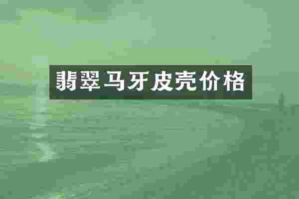 翡翠马牙皮壳价格