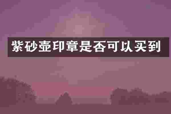 紫砂壶印章是否可以买到