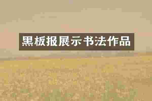 黑板报展示书法作品