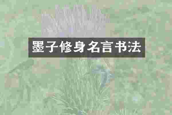 墨子修身名言书法