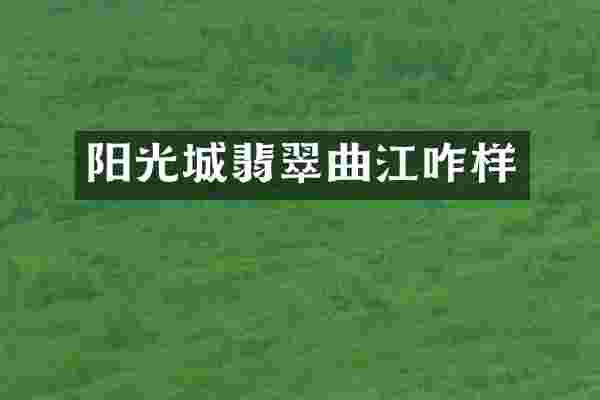 阳光城翡翠曲江咋样