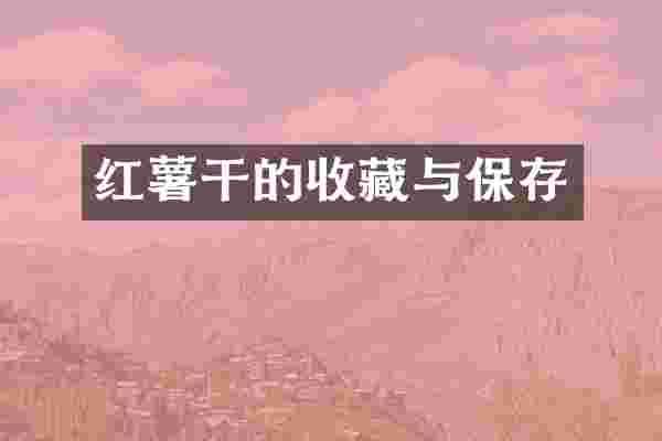 红薯干的收藏与保存