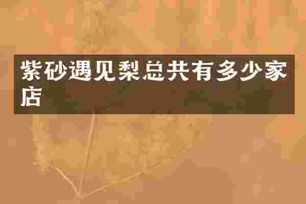 紫砂遇见梨总共有多少家店