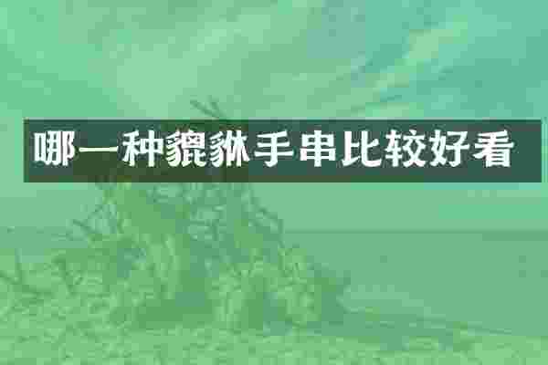 哪一种貔貅手串比较好看