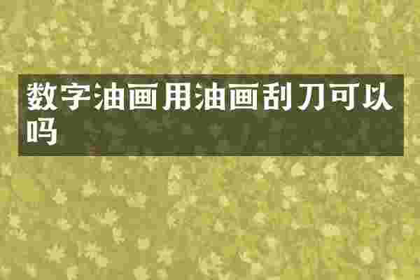 数字油画用油画刮刀可以吗