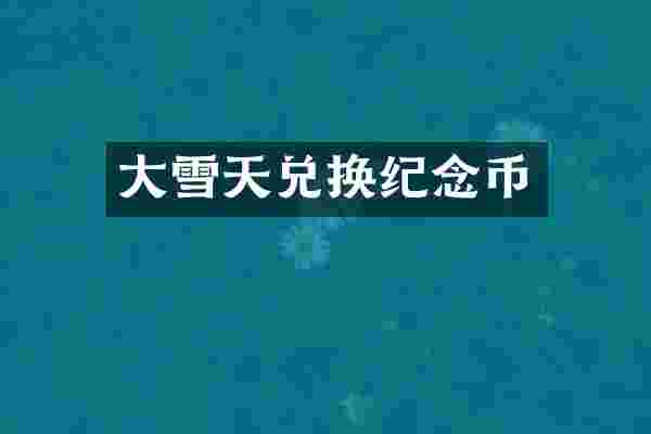 大雪天兑换纪念币