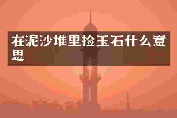 在泥沙堆里捡玉石什么意思