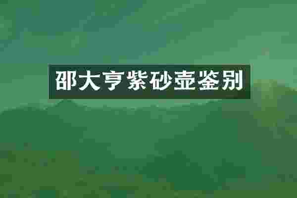 邵大亨紫砂壶鉴别