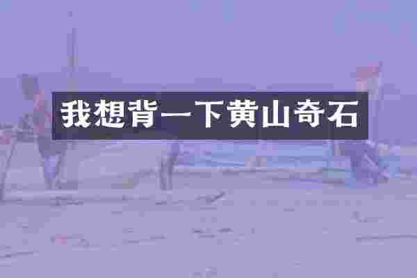 我想背一下黄山奇石