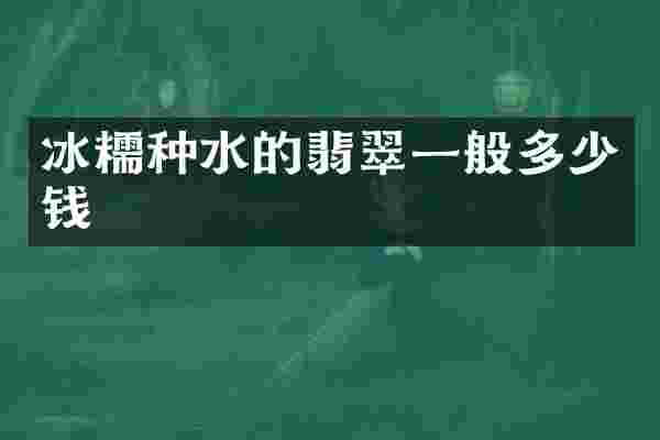 冰糯种水的翡翠一般多少钱