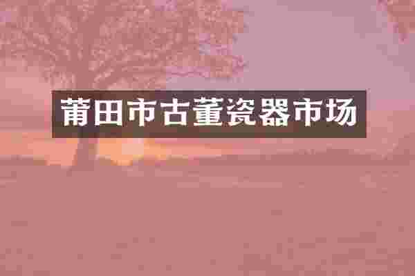 莆田市古董瓷器市场