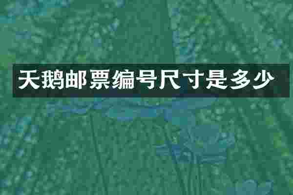 天鹅邮票编号尺寸是多少