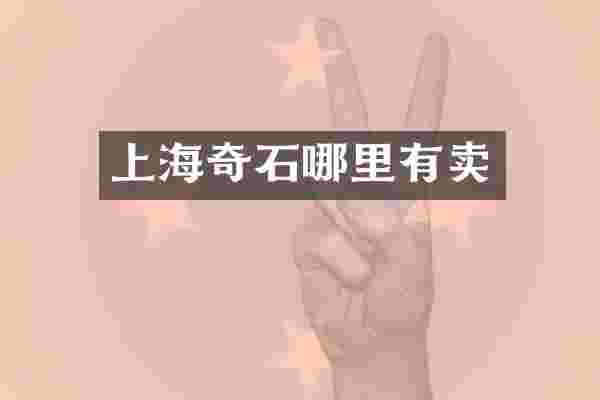 上海奇石哪里有卖