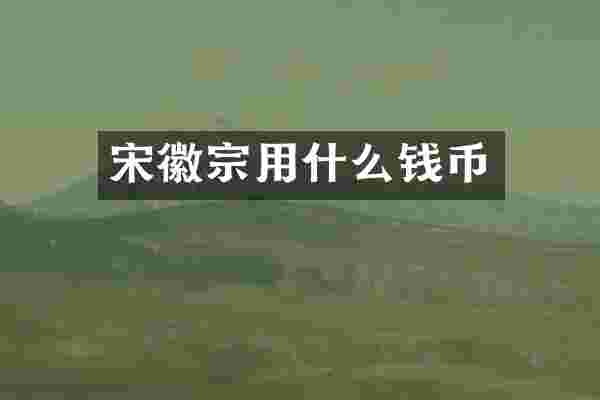 宋徽宗用什么钱币