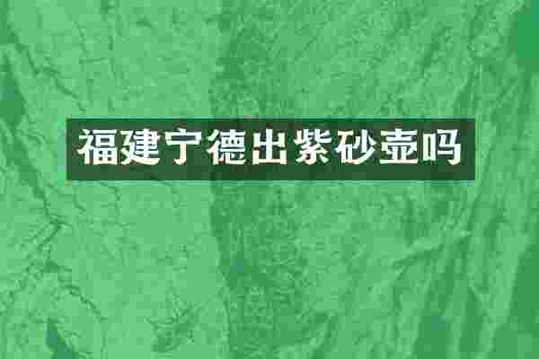 福建宁德出紫砂壶吗