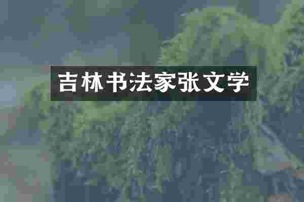 吉林书法家张文学