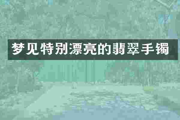 梦见特别漂亮的翡翠手镯
