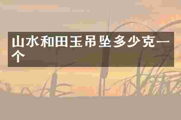 山水和田玉吊坠多少克一个