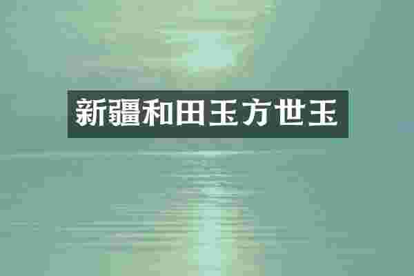 新疆和田玉方世玉