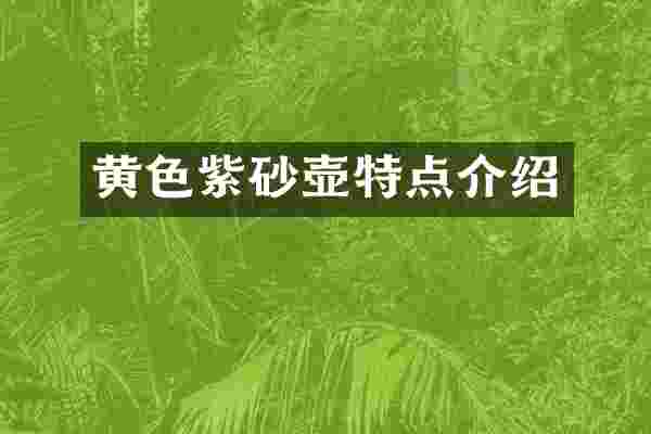 黄色紫砂壶特点介绍