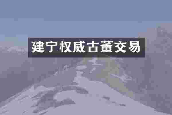 建宁权威古董交易