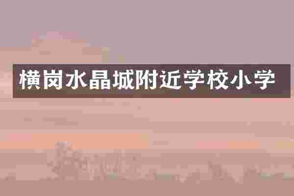 横岗水晶城附近学校小学