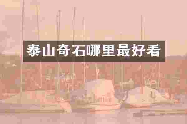 泰山奇石哪里最好看