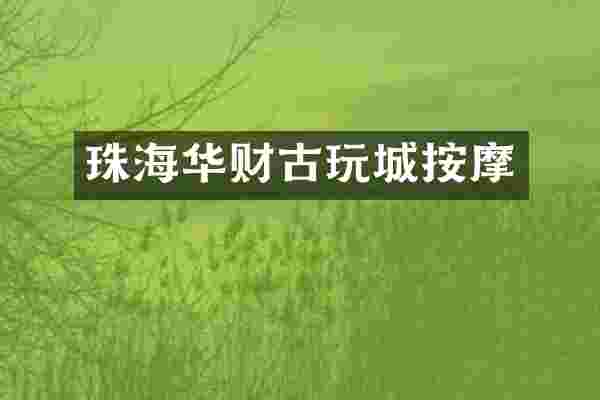 珠海华财古玩城按摩