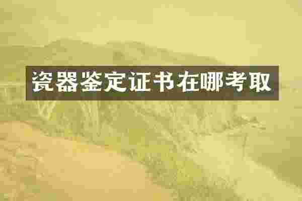 瓷器鉴定证书在哪考取