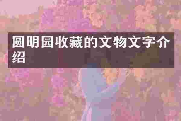 圆明园收藏的文物文字介绍