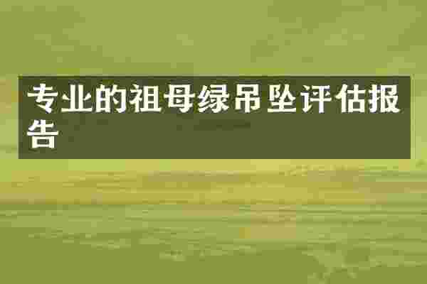 专业的祖母绿吊坠评估报告