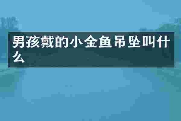 男孩戴的小金鱼吊坠叫什么