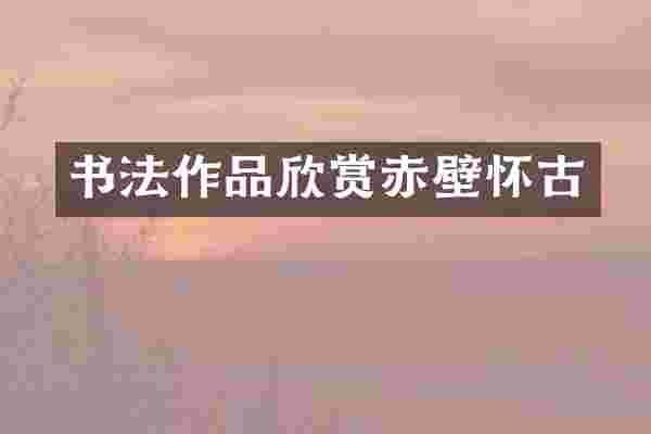书法作品欣赏赤壁怀古