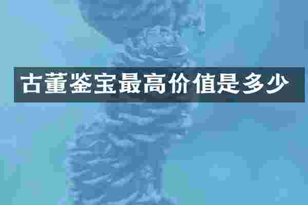古董鉴宝最高价值是多少