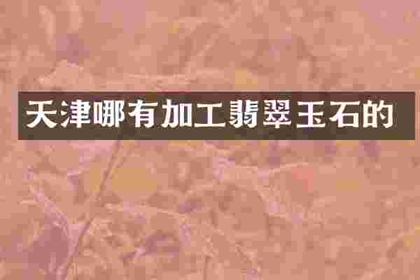 天津哪有加工翡翠玉石的