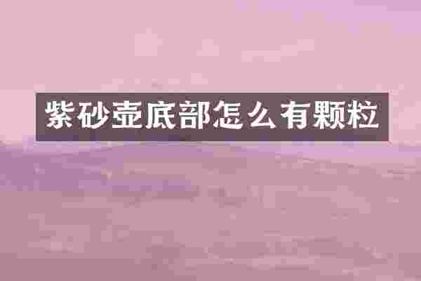 紫砂壶底部怎么有颗粒