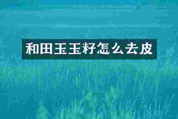 和田玉玉籽怎么去皮