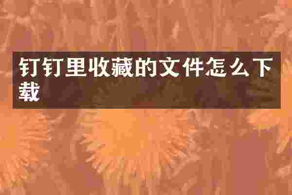 钉钉里收藏的文件怎么下载
